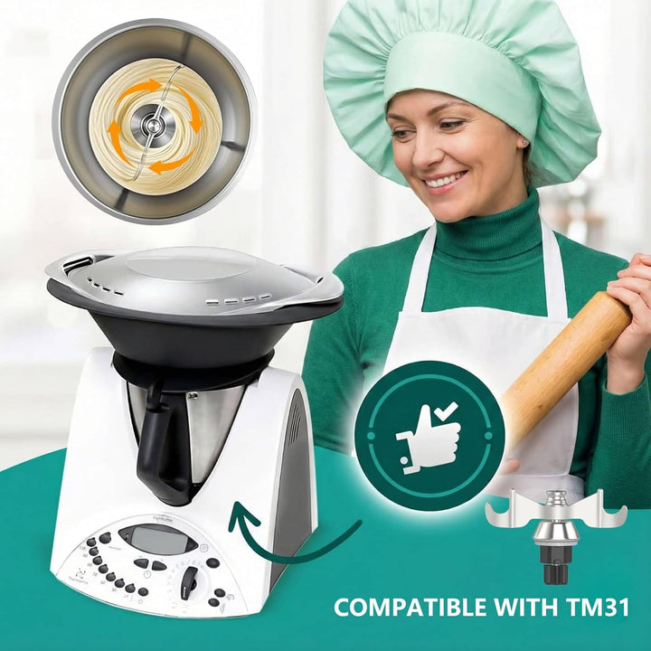 Teigmesser für Thermomix TM5,TM6,TM7,TM31,Edelstahl Teigmischmesser,Zubehör Ersatz Mischflügel Mit S