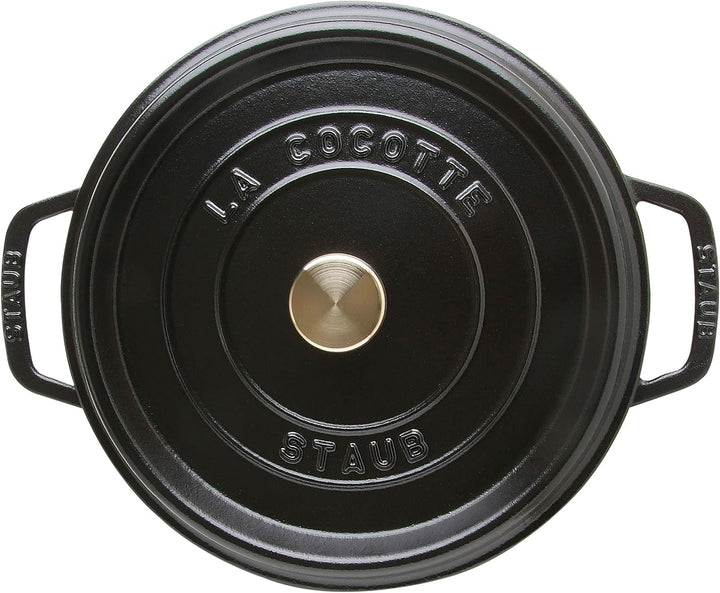 STAUB Gusseisen Bräter/Cocotte, Rund 28 cm, 6,7 L, Aromaregen Funktion, Für alle Herdarten geeignet,