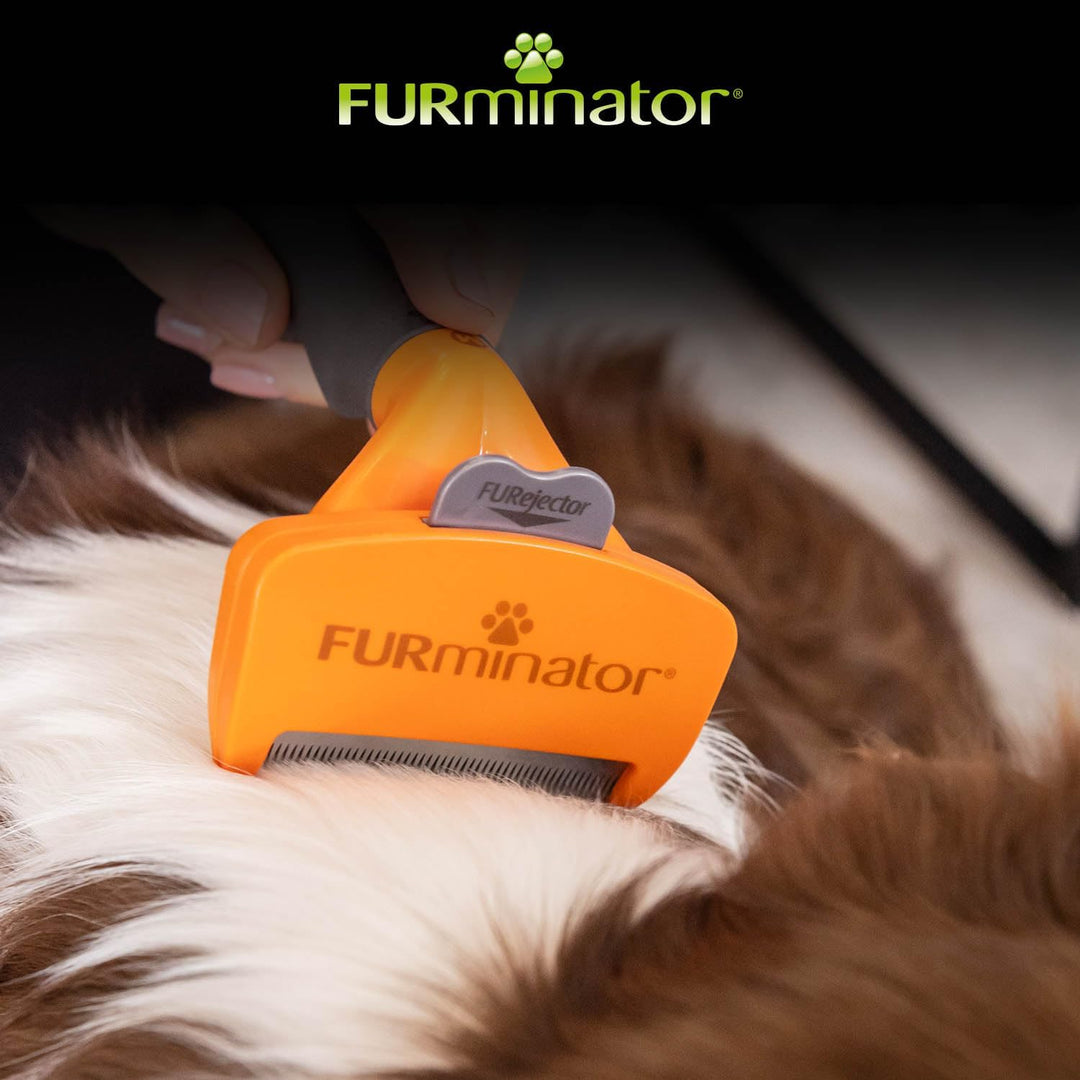 FURminator deShedding-Tool Hund Grösse M Langhaar - Hundebürste für mittelgrosse Hunde zur Entfernun