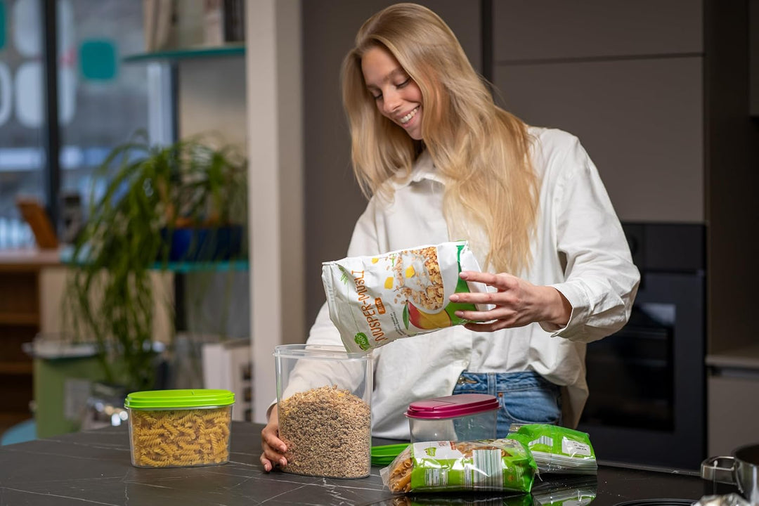 MiraHome Schüttdose für Müsli 2L 3er Set Blau – Vorratsdosen mit Deckel luftdicht – Frischhaltedosen