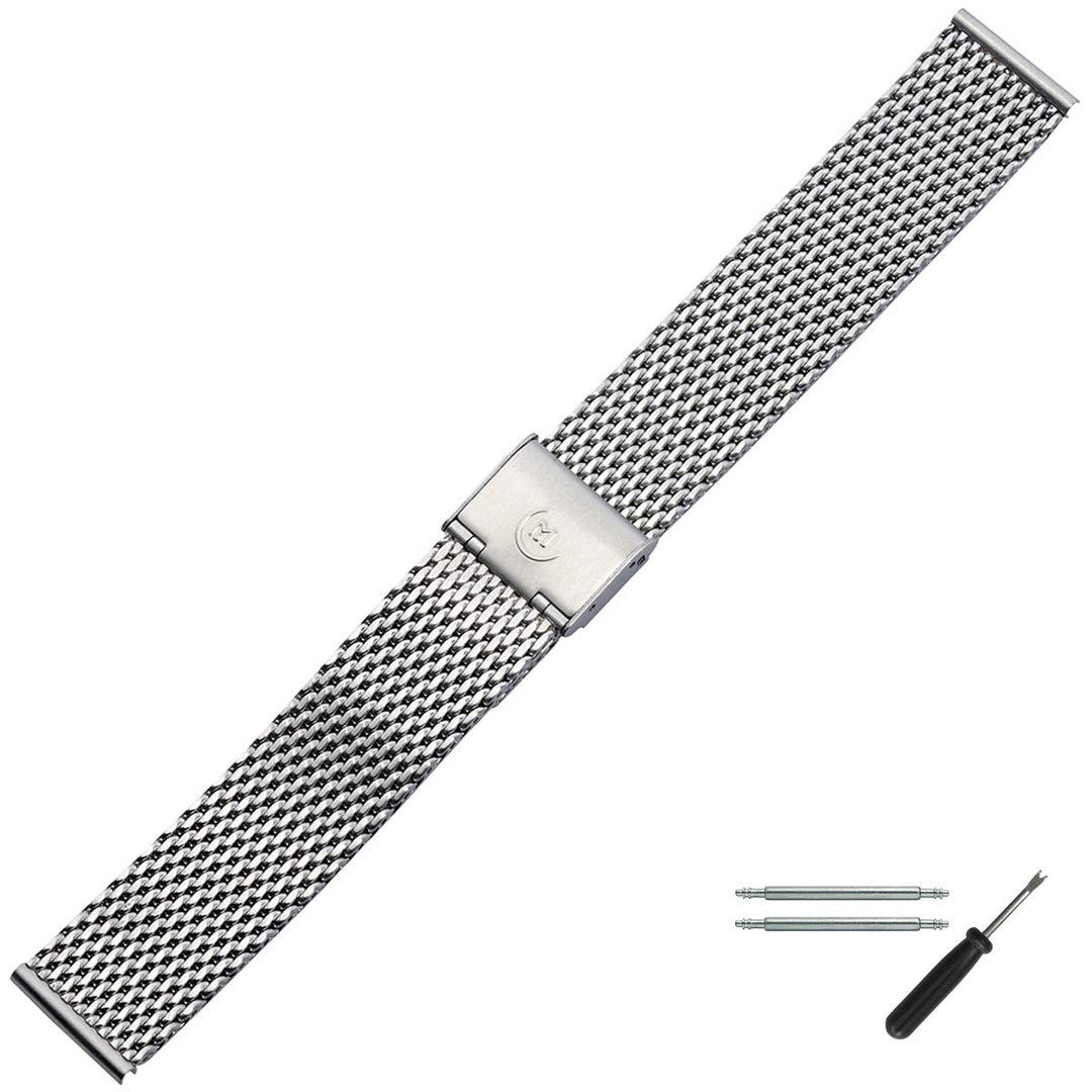 MARBURGER Uhrenarmband 22mm Edelstahl Silber - Werkzeug Montage Set 84907220020