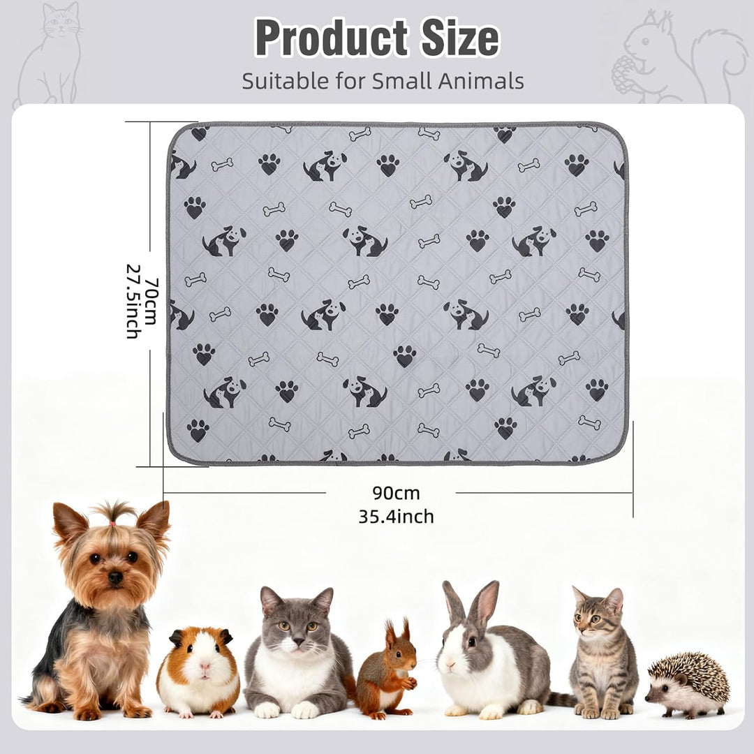 2 Stück PIPI Pads 90x70cm für Meerschweinchen, wasserdichte &amp; rutschfeste Unterlage mit 4 Lagen, sup