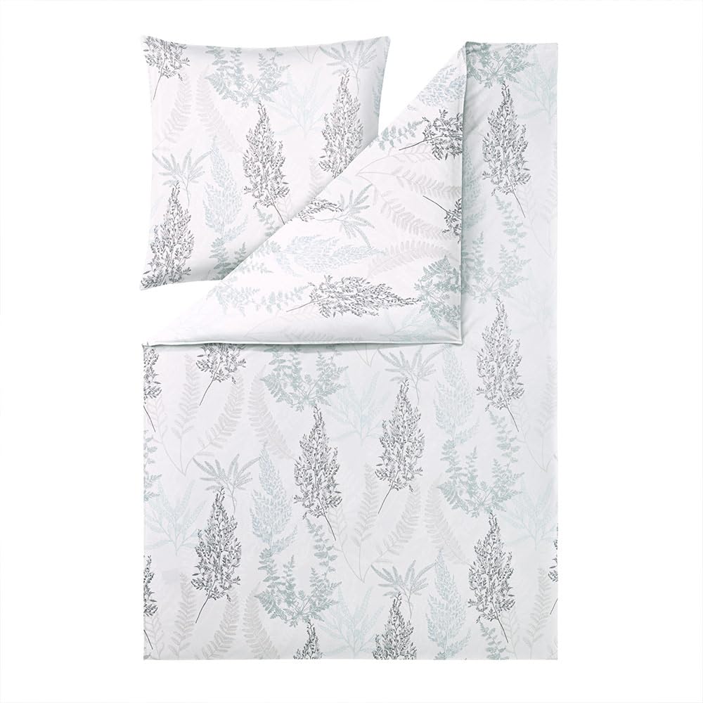 ESTELLA Bettwäsche Hedi | eisblau | 135x200 cm + 80x80 cm | bügelfreie Qualität | pflegeleicht & tro