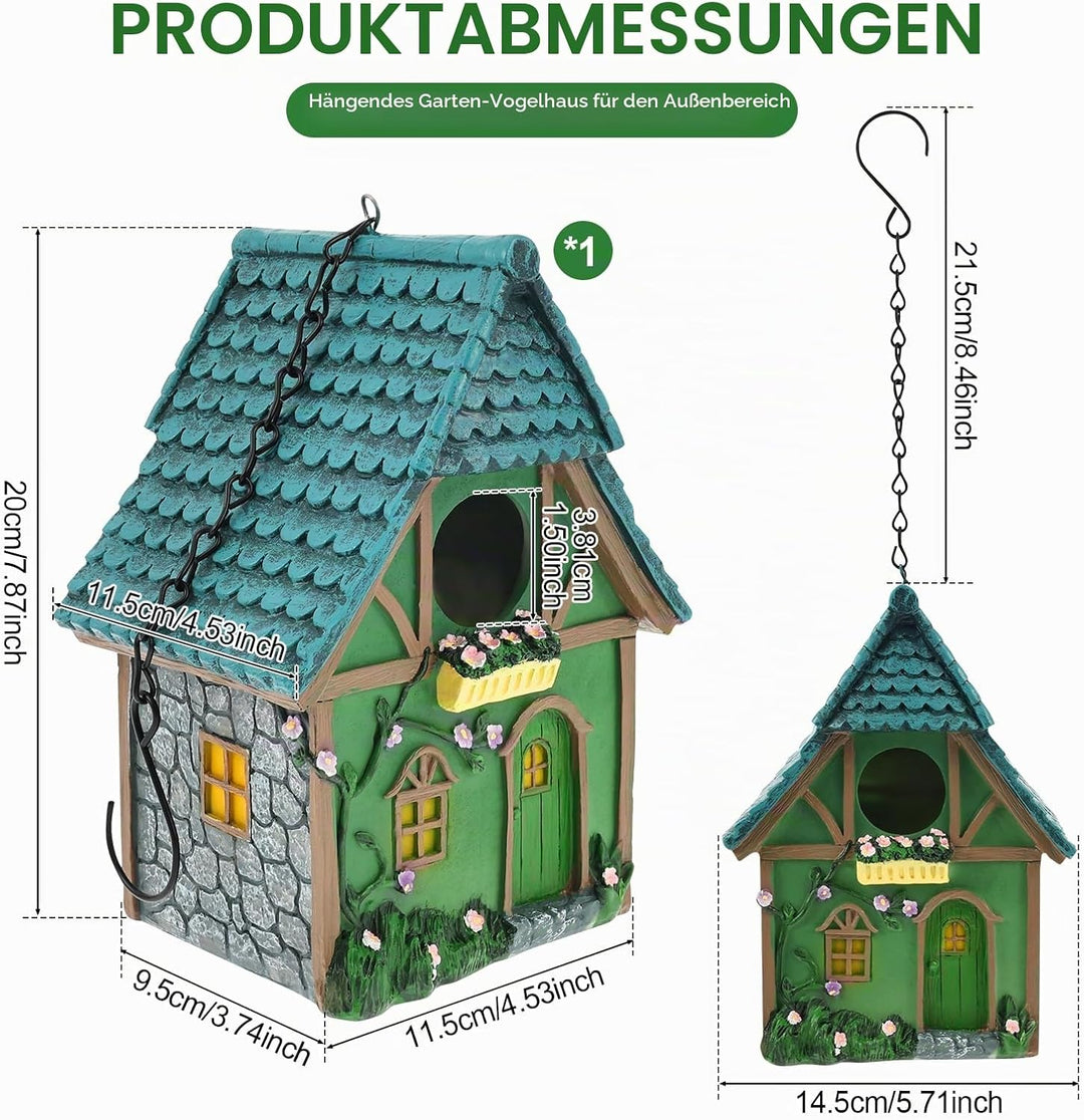Vogelhaus für Garten Nistkasten für Vögel für draussen wetterfest, Stabiler Vogelkasten mit Reinigun