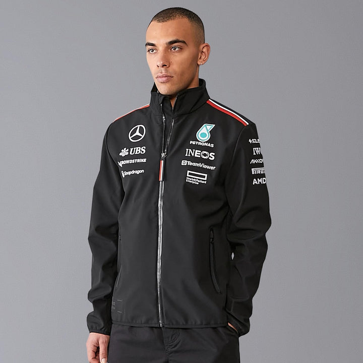 MERCEDES AMG PETRONAS F1 Herren 2024 Team Softshell-Jacke XXL Schwarz, XXL Schwarz