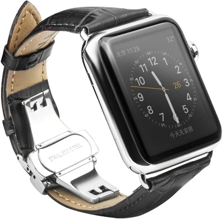 CoverKingz Leder Armband kompatibel mit Apple Watch Armband 42mm/44mm/45mm/49mm - Lederarmband für A