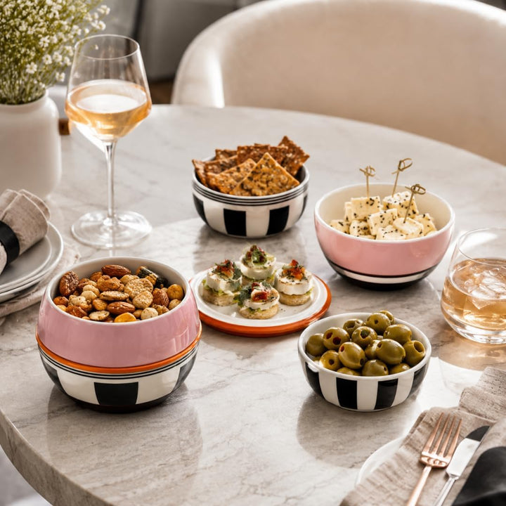 Villeroy &amp; Boch - La petite Boule memphis, Geschirrset Porzellan, Schalenset, 5 tlg. Servier Set, 14