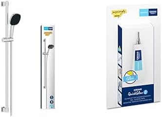 Grohe Vitalio 110 - Brausestangenset wassersparend ~8l/min + Kleber (3 Strahlarten, Brausestange 90c