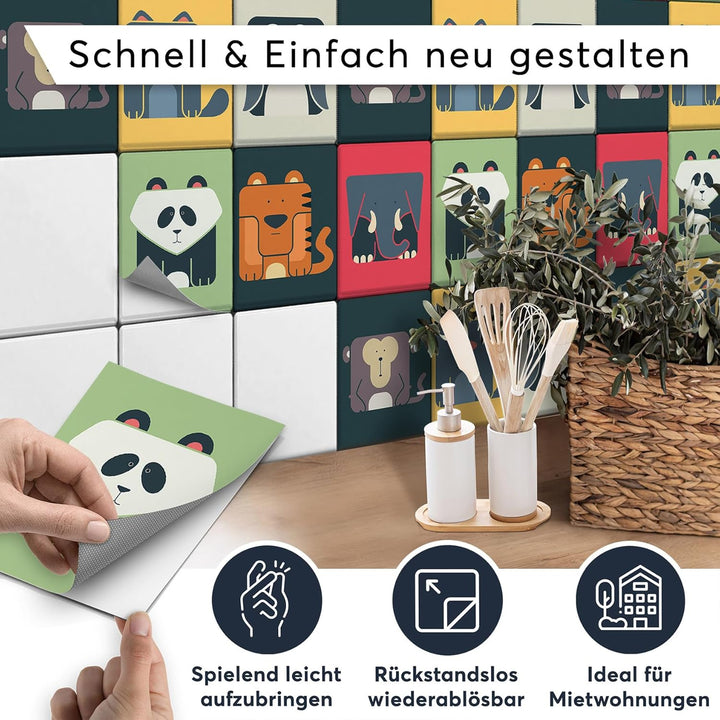 CREATISTO Mosaik Klebefliesen Stickerfliesen Fliesenfolie - Klebefolie Aufkleber für Wand-Fliesen I
