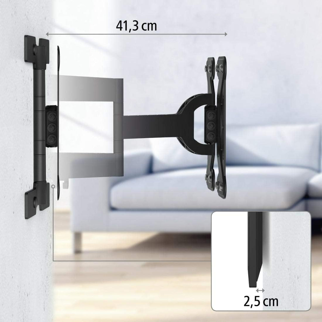 Hama TV Wandhalterung Schwenkbar, Neigbar, Slim (32 - 65 Zoll TV Halterung für Fernseher bis zu 30 k