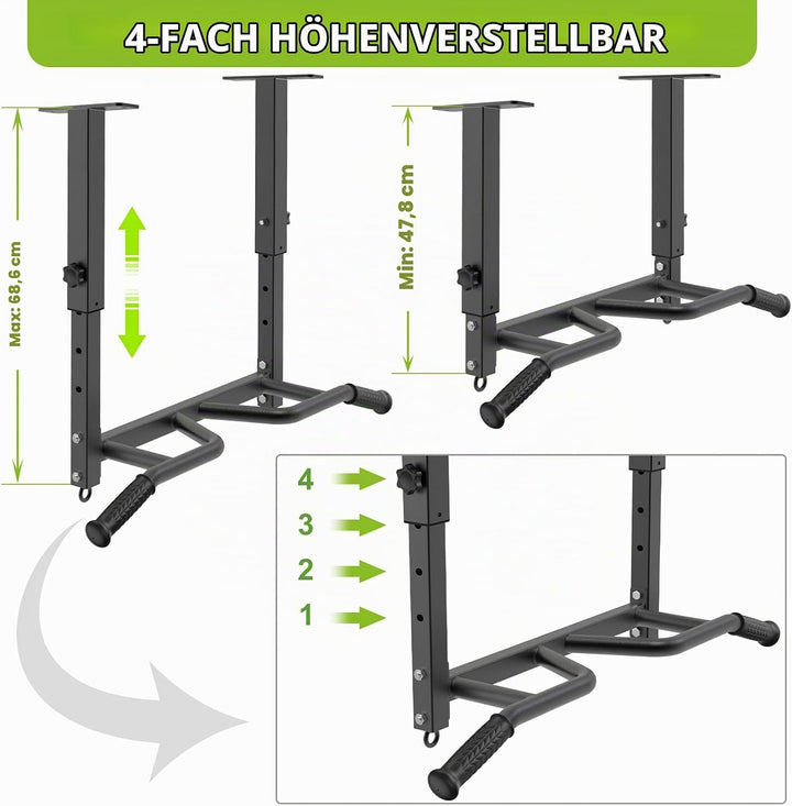 SELEWARE Klimzugststange Wand Klimmzugstange Decke -Pull Up Bar Klimmzugstange zur Deckenmontage, ve