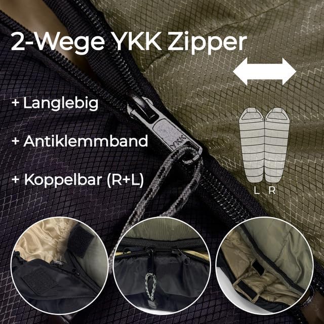 Explorer® Northpole Schlafsack Outdoor -21°C -4°C [300GSM] 3-4 Jahreszeiten Winter Mumienschlafsack