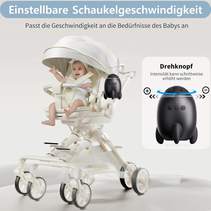 Kinderwagenschaukler Mit Bluetooth, Wiederaufladbar Einstellbare Schaukelintensitäten Kinderwagen Wa