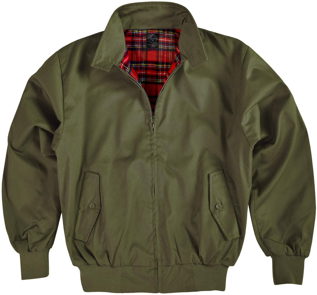 Original GearUp® Harrington Jacke English Style in 12 verschiedenen Designs wählbar L Oliv, L Oliv