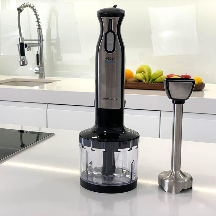 Batidora HAEGER Extreme Zerkleinerer 1000 W – 2 Interruptores Toque FÃcil/Suave – Eje DESMONTABLE –