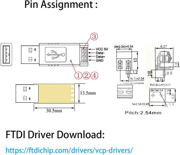usangreen USB auf RS485 Serieller Adapter-Konverter (FTDI-Chipsatz) für Win 7/8/10, Mac, Linux, Andr