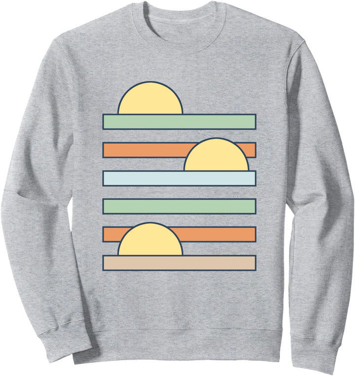 Retro Ozean Minimalismus geometrisch Landschaft Maritim Sweatshirt