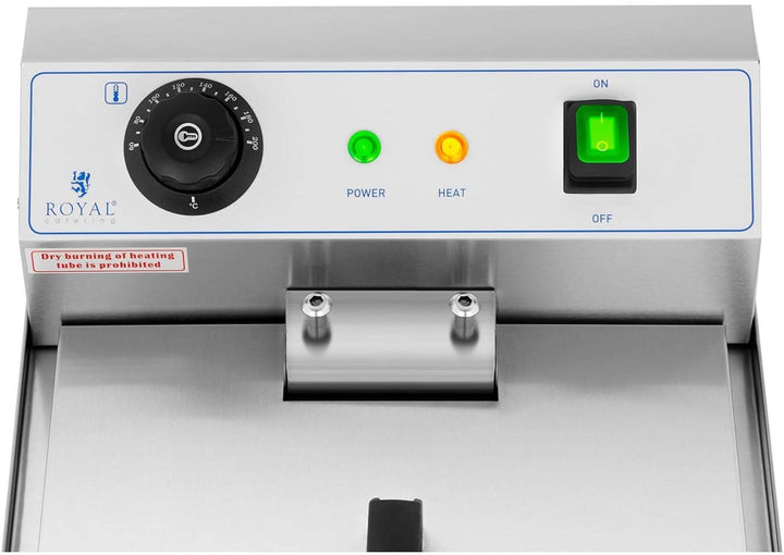Royal Catering Elektro-Fritteuse Kapazität 13 l 3200 W Temperaturbereich 50-200 °C Ablasshahn Edelst