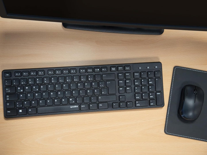 Speedlink SIGNIUM Deskset - USB Wireless Tastatur Maus Set Kabellos Deutsch QWERTZ Layout, Batterieb