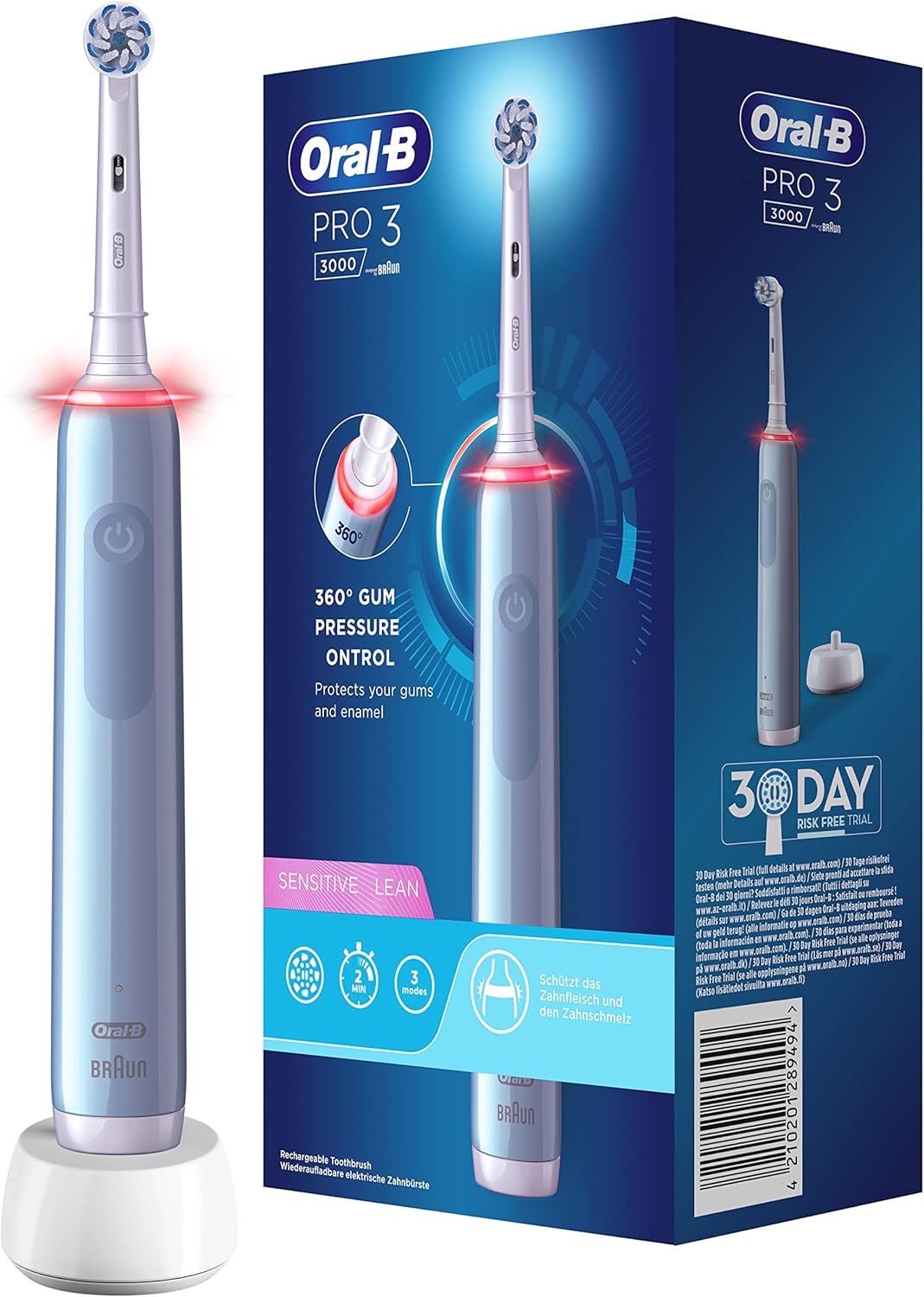 Oral-B PRO 3 3000 Sensitive Clean Elektrische Zahnbürste/Electric Toothbrush, mit 3 Putzmodi inkl. S