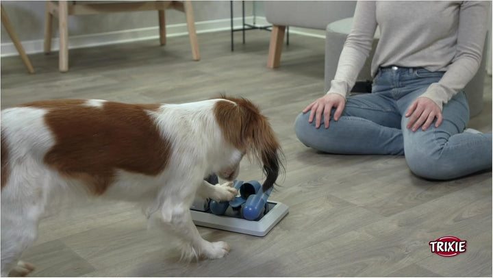 TRIXIE Vario Poker Box 2 Hundefutter-Puzzle, Mittelstufe (Level 2) Strategiespiel, Leckerli-Spielzeu
