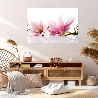 Bilder auf Leinwand 100x70cm Leinwandbild Magnolie blume natur pflanze Gross Wanddeko Bild Schlafzim