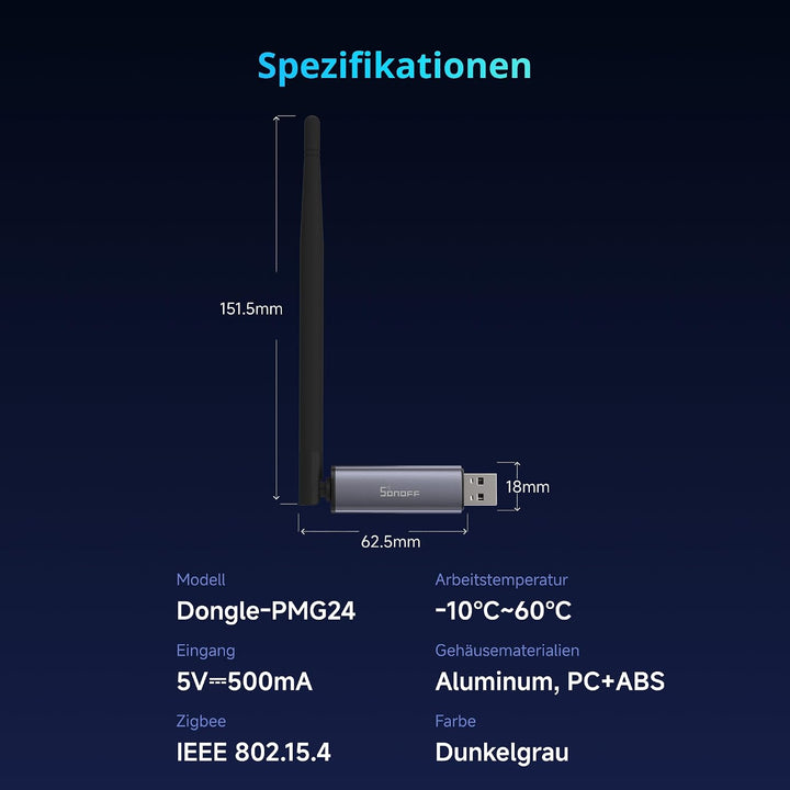 SONOFF Zigbee 3.0 USB Dongle Plus MG24, Zigbee Gateway mit EFR32MG24, Thread &amp; Zigbee USB-Stick, Zig