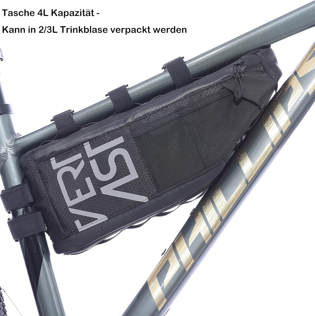 Fahrrad Rahmentasche 4L, Wasserdicht Rohrtasche Oberrohrtaschen Dreieck Fahrrad Tasche für Mountainb
