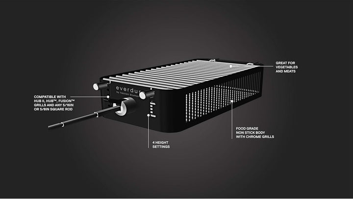 everdure by heston blumenthal Rotisseriekorb für 8mm oder 16mm Spiess I Drehspiess Grillkorb für HUB