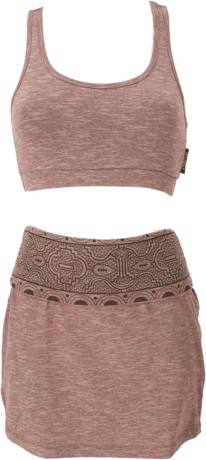 GURU SHOP Minirock aus Bio-Baumwolle, Organic Yoga Rock - Anthrazit, Damen 40 Cappuccino, 40 Cappucc