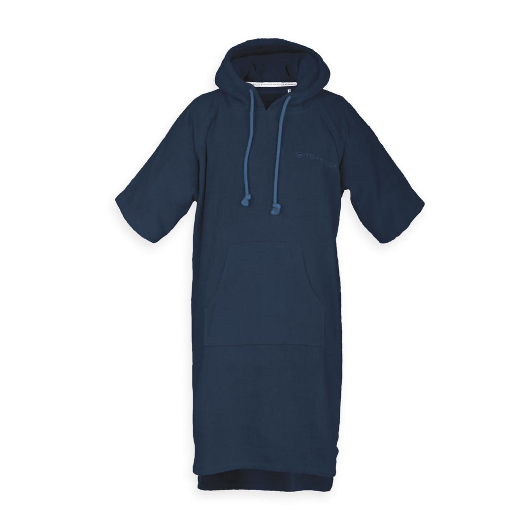 TOM TAILOR Surf Poncho für Damen und Herren, L-XL, 100% Baumwolle/ Frottier, Badeponcho mit Kapuze,