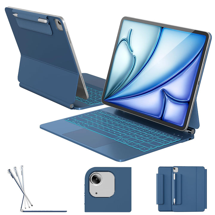 RAYMCRAFT für iPad Air 13 Zoll Hülle mit Tastatur (M4/M3/M2) &amp; iPad Pro 12,9" (6./5./4./3.) Magic Ke