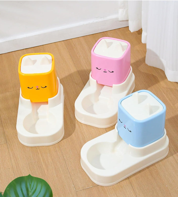 YIYILU Futter- und Wasserspender für Katzen – 2-in-1 automatische Fütterung, robust & sparsam, geeig