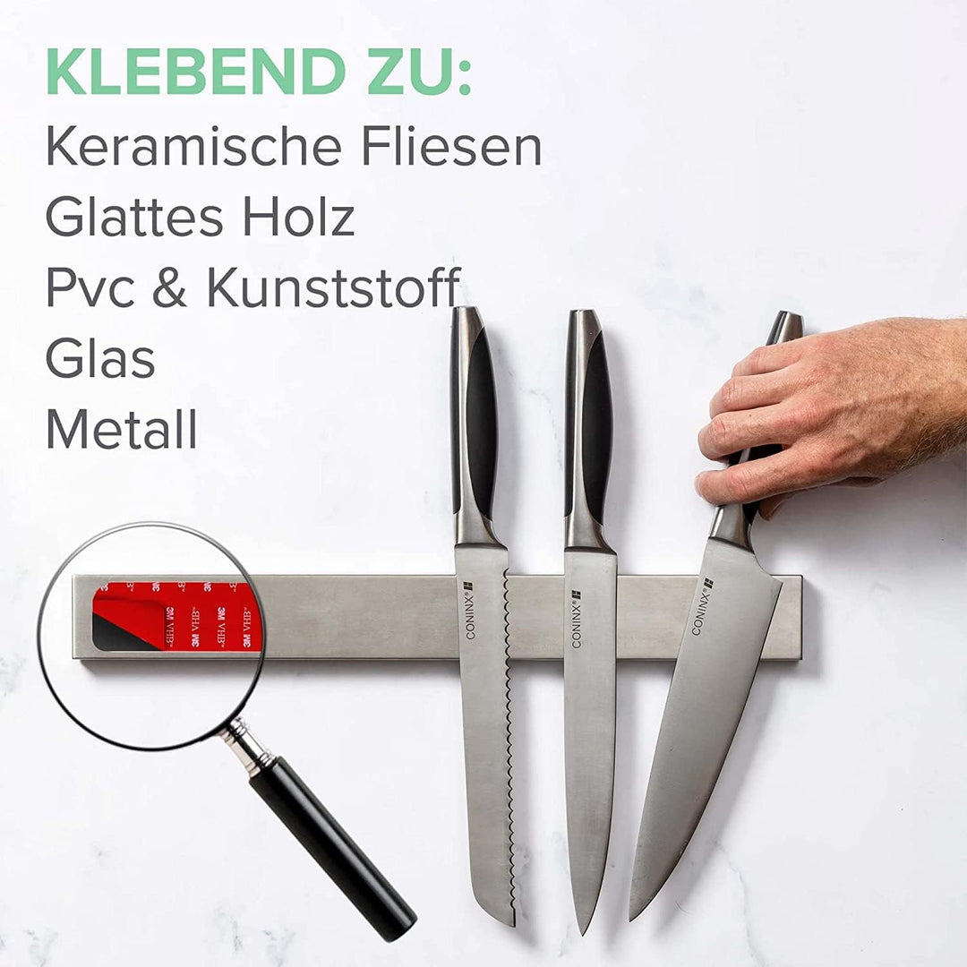 Coninx Magnetleiste Messer 40cm mit hohe Tragkraft | Magnetischer Edelstahl Messerhalter Küchenmesse