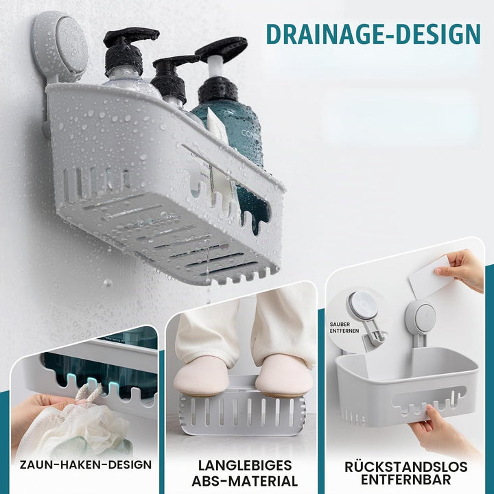 TAILI Duschablage Badregal Saugnapf Ohne Bohren Duschorganizer Duschregal Saugnäpfe Duschgel Halteru