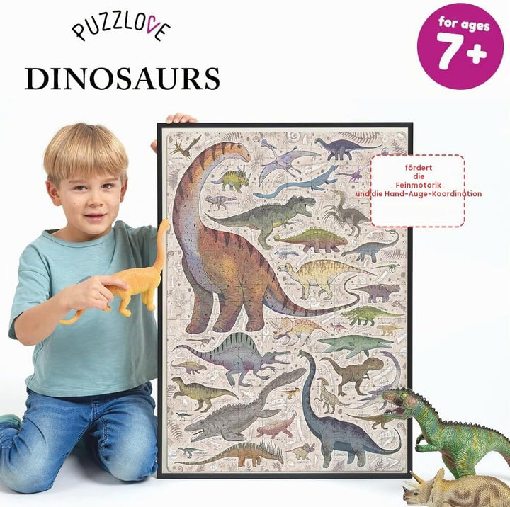 Puzzlove Dinosaurs 200 Teile Lernpuzzle für Kinder 7+, Bodenpuzzle Dinosaurier Dinosaurier (200 Stüc