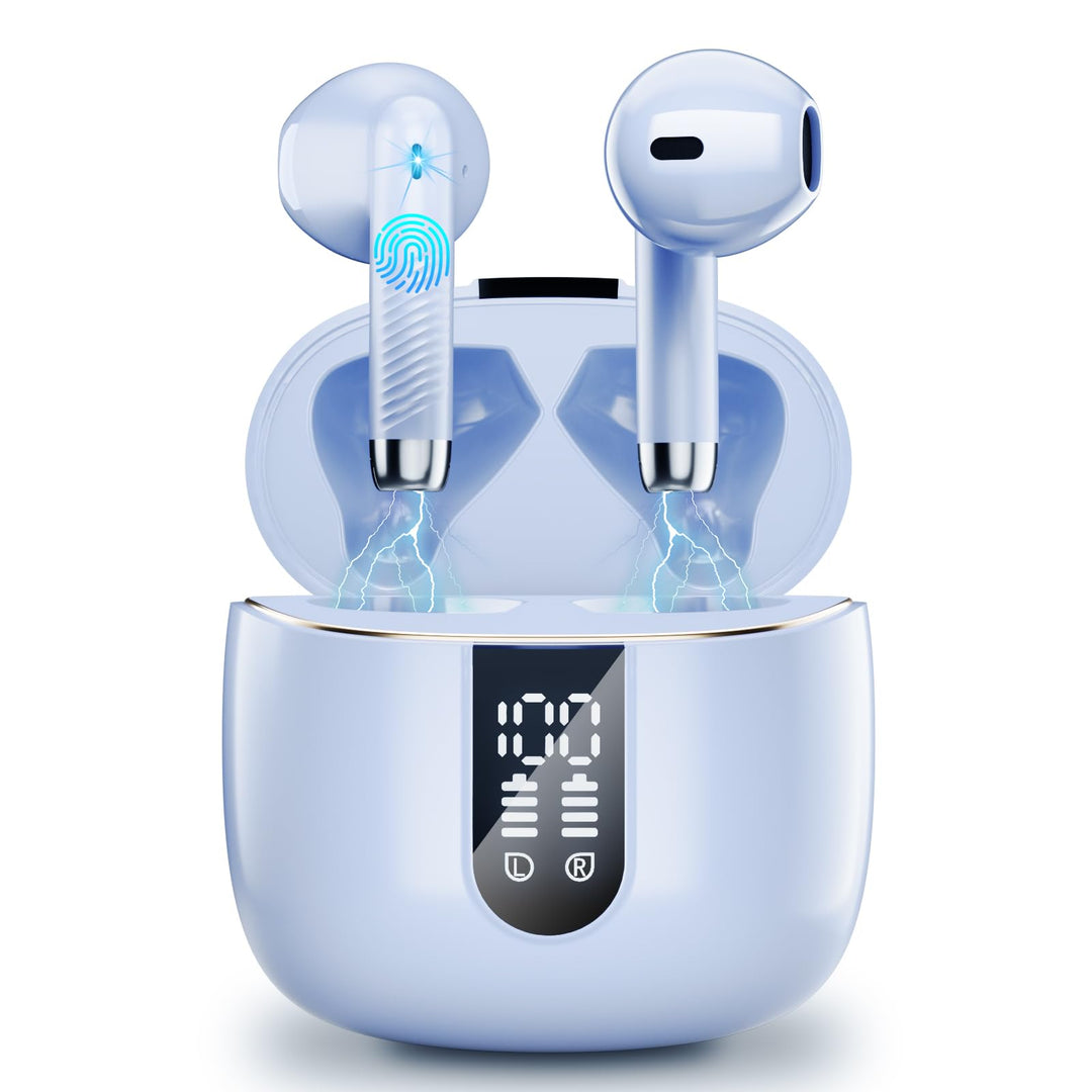 Bluetooth 5.3 Kopfhörer, In Ear Kopfhörer Kabellos mit 4 Mic, 48H Tiefer Bass Spielzeit Wireless Ear
