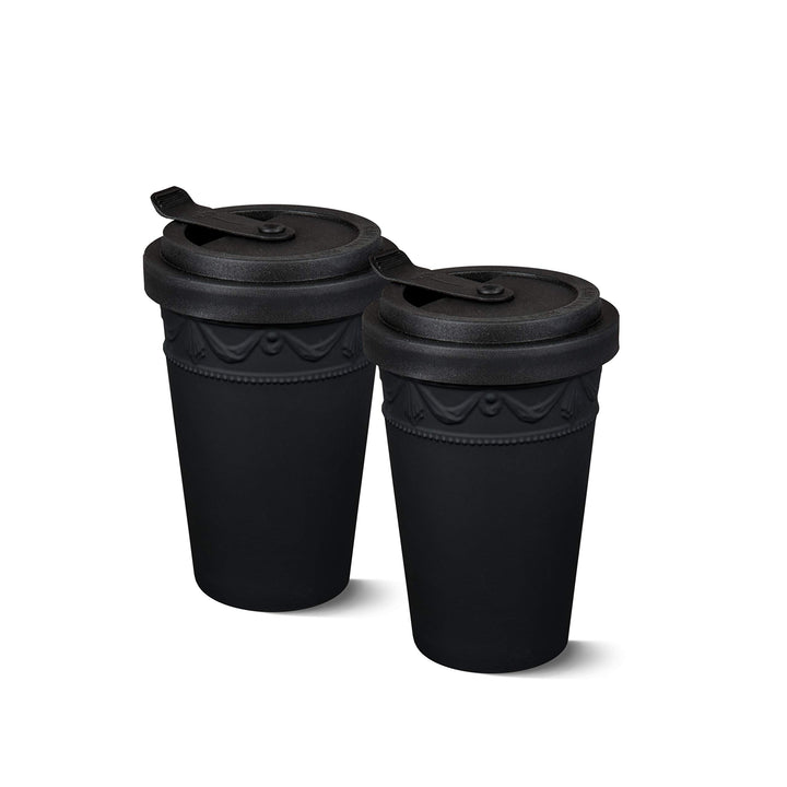 KPM Berlin Kurland To-Go Becher Duo-Set 2tlg., Porzellan, Kaffeebecher, Teebecher, handmade, schwarz