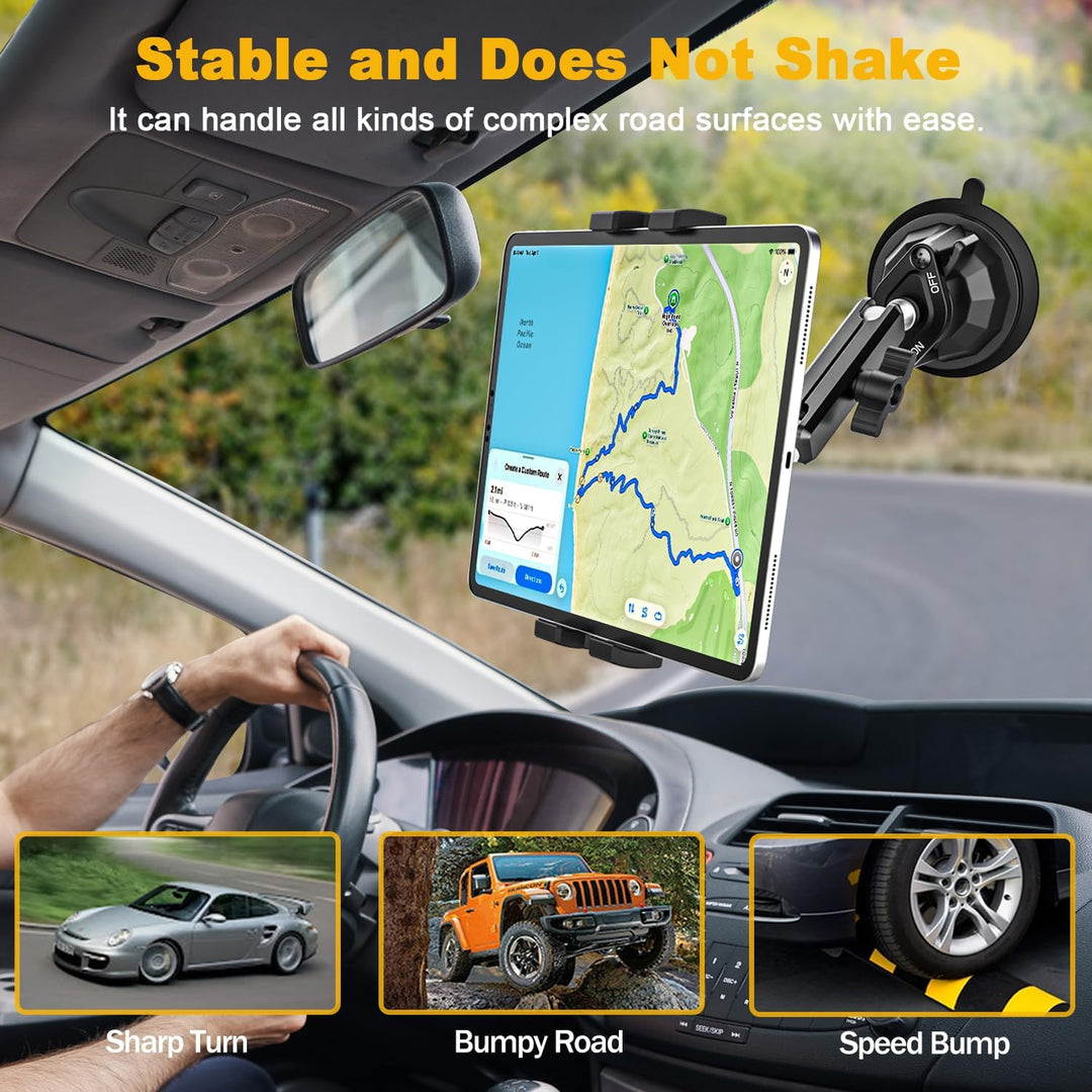 Robust Auto Tablet Halterung Starkem Saugnapf - Tablet Autohalterung Vorne, Armaturenbrett Windschut