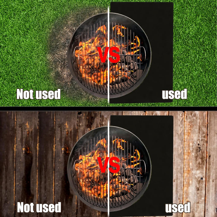 Feuerschale Matte Feuerstelle Unterlage 3 Schicht Grosse Schwarz Rechteck Feuerstellenmatte Grillmat