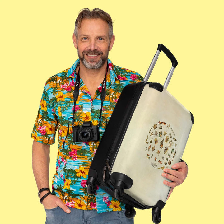 NoBoringSuitcases.com® Koffer Handgepäck Trolley Rollkoffer Kleine Reisekoffer mit 4 Rollen - Vintag
