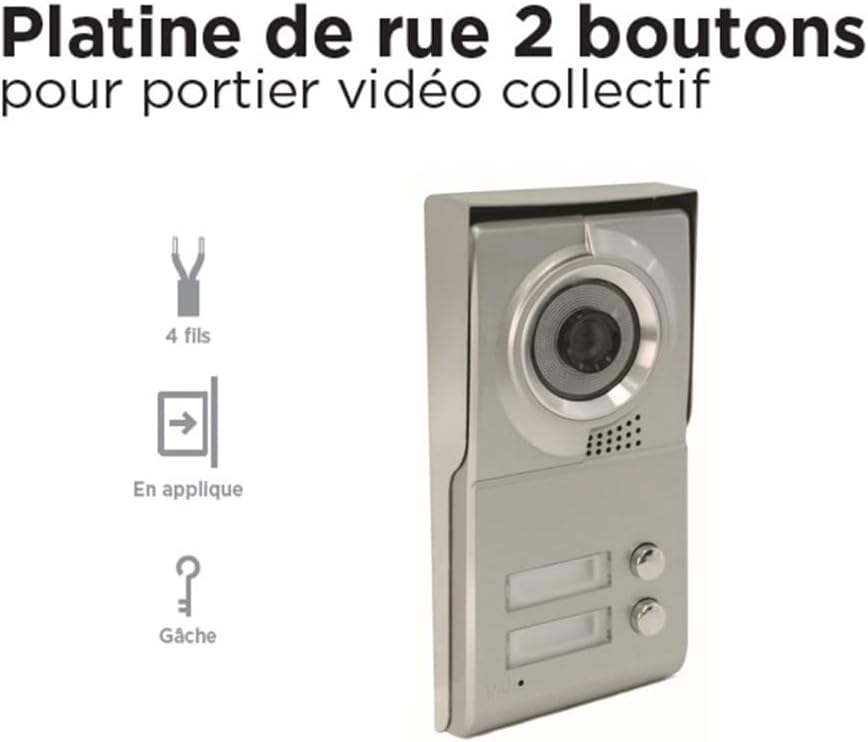 SCS Sentinel - PMP0013 – Strassenplatte mit 2 Tasten für Gegensprechanlage mit 4 Drähten – für 2 Woh