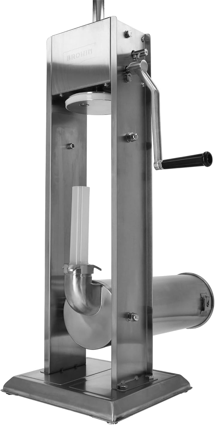 BROWIN® Manuell Wurstfüller aus Edelstahl 311038 | 7 Liter vertikale Wurstmaschine mit Tischklemme |