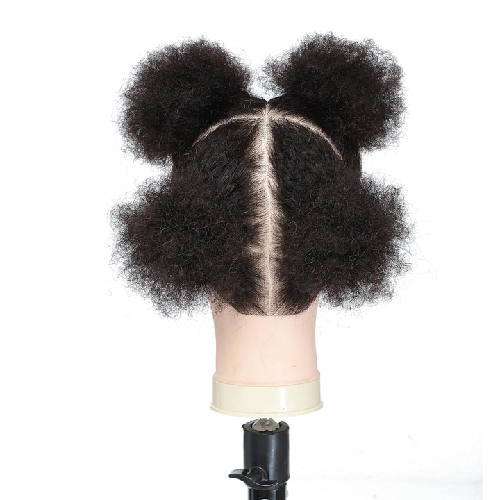 Training Head African American with 100% Human Hair Mannequin Head Cosmetology Afro Hair Manikin Hea