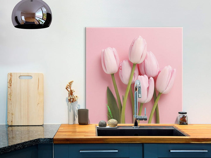 murando Spritzschutz Glas für Küche 60x60 cm Küchenrückwand Küchenspritzschutz Fliesenschutz Glasbil