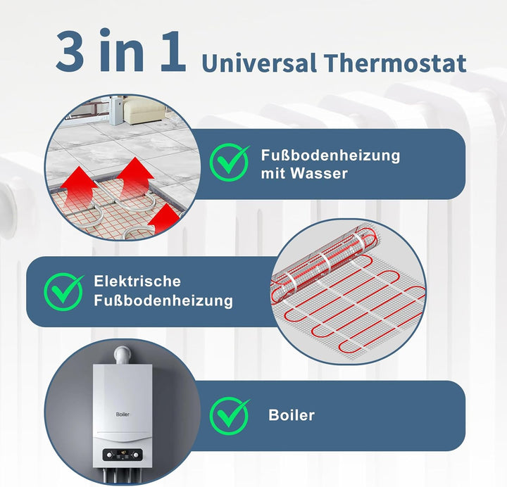 CNBINGO Smart Thermostat Unterputz mit Kristall Glasscheibe WLAN Digital Raumthermostat Kompatibel m