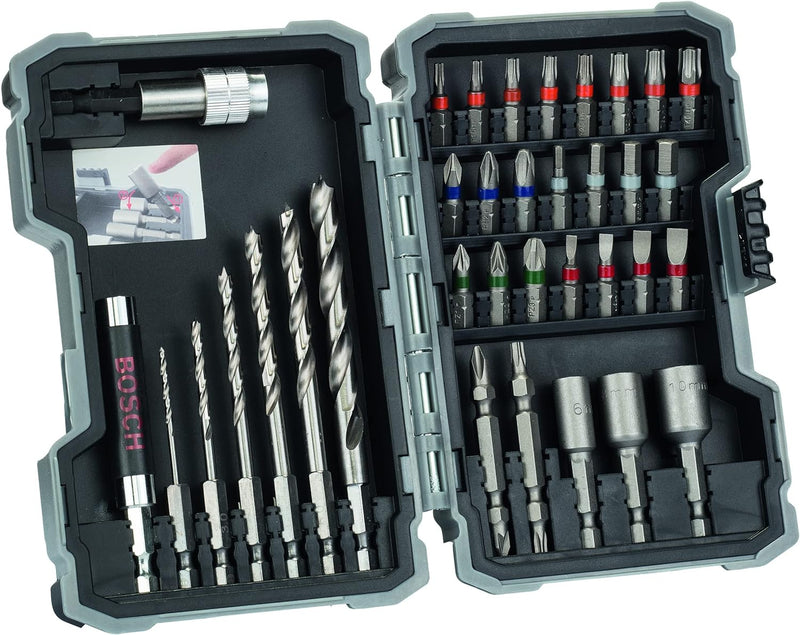 Bosch Professional 35tlg. HSS Holz Bohrer und Bit Set Extra Hart (Kreuzschlitz-, Pozidriv-, Hex-, TH