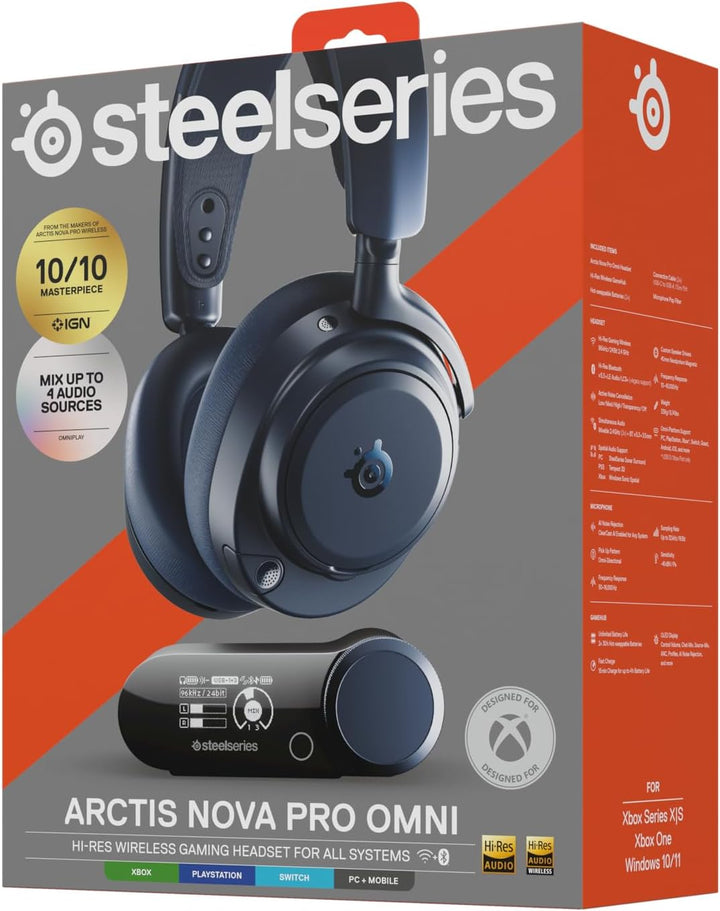 SteelSeries Arctis Nova Pro Omni – Hi‑Res-Wireless Gaming-Headset, 96 kHz/24 Bit, ANC, ClearCast Pro