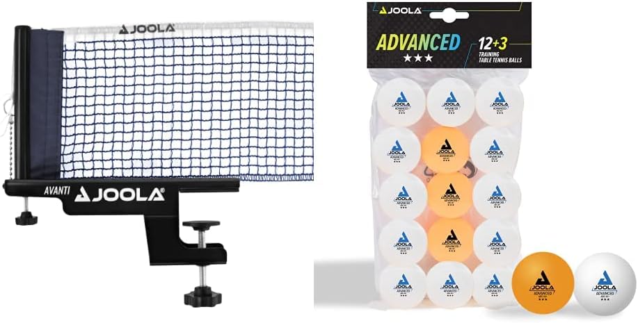 JOOLA 31009 Unisex – Erwachsene TT-Netzgarnitur Avanti Tischtennisnetz, schwarz, 152cm Bundle mit Ti