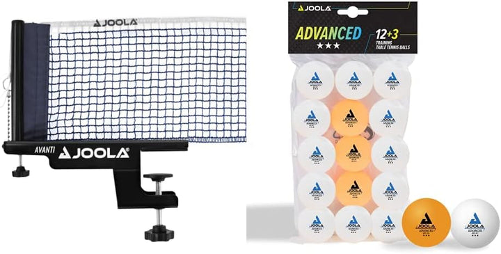 JOOLA 31009 Unisex – Erwachsene TT-Netzgarnitur Avanti Tischtennisnetz, schwarz, 152cm Bundle mit Ti
